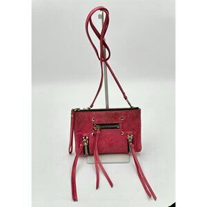 Botkier Mini Crossbody Bag Womens Pink Leather Tassel Zip Purse 9x6 Y2K Designer